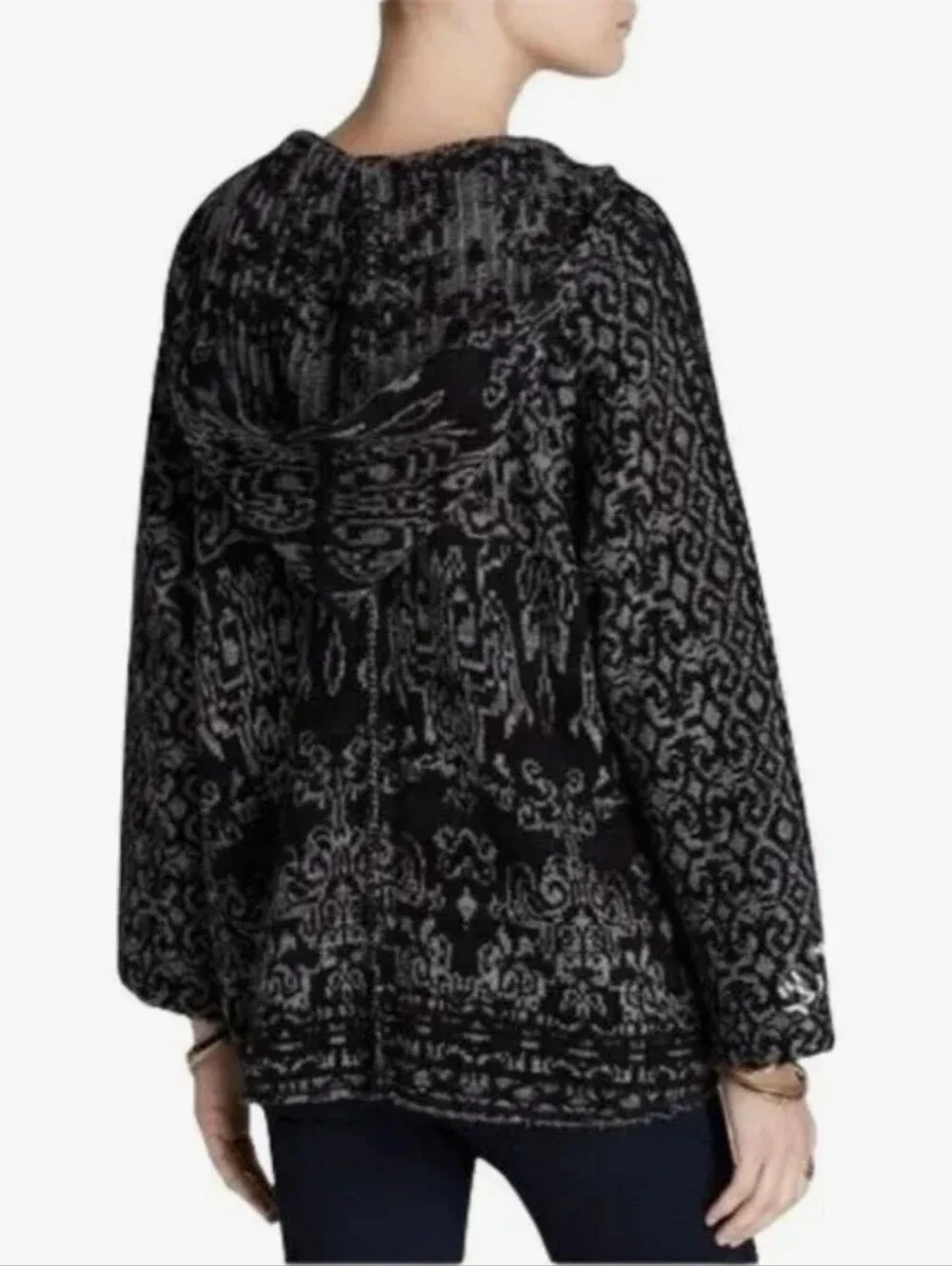 Free People Raggy Hooded Knit Sweater Size Medium